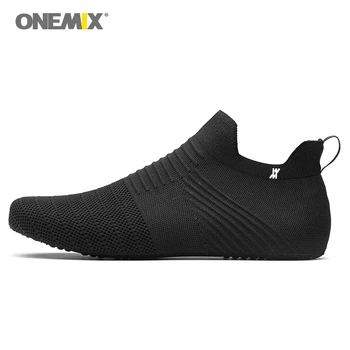 Onemix vyrų patalpų vaikščiojimo batai slip-on innner šlepetes baltas aukštos elastinga ne klijai ekologiškai šviesos kietas vyras patalpų batai