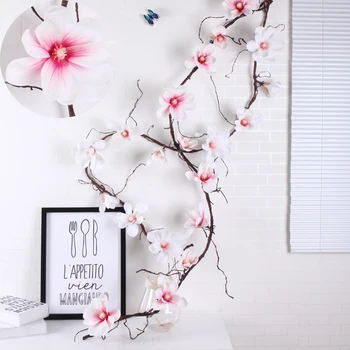 Orchidėja dirbtinis magnolija Šilko Gėlės vynuogių vainikas Girliandą Dirbtinis Flores sienos gėlių, Vestuvių papuošimas, gėlių Namų Dekoro