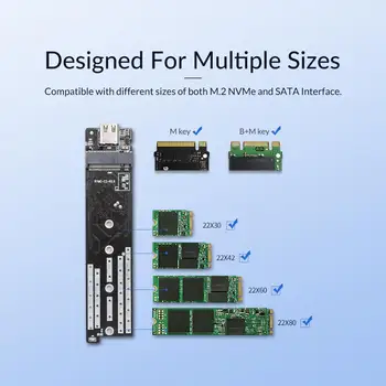 ORICO M. 2 SSD Atveju Paramos M2 NVME NGFF SATA SSD Disko Dual Protokolas PCIE M Klavišas B+M USB Raktas C 10Gbps Kietojo Disko Gaubtas