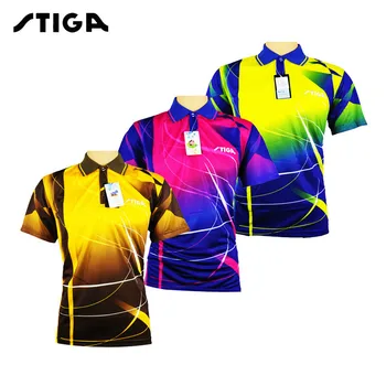 Originali STIGA Stalo teniso marškinėliai drabužiai vyrams, moterų apranga, T-marškinėliai, trumpas rankovėmis marškinėliai ping pong Džersis Sporto Megztiniai