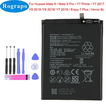 Originalus 4000mAh HB406689ECW Baterija Huawei Mate 9 9PRO Y7 Y9 2019 Premjero STK JKM DUB-L21 LX1 LX2 LX3 Mobilusis Telefonas