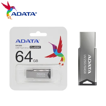 Originalus Adata UV250 USB Flash Drive 16GB 32GB Didelės Spartos 64GB Metalo USB 2.0 Mini U Disko Pendrive Memory Stick PC Kompiuteris