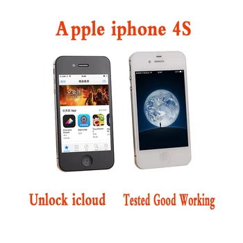 Originalus, Atrakinta iPhone 4S Telefonas 16GB 32GB 64GB ROM Dual core, WCDMA 3G, WIFI, GPS, 8MP Kamera, Naudojama 