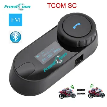 Originalus FreedConn Atnaujinta LCD ekranas TCOM-PK 800M BT Bluetooth Motociklo Šalmas Domofonas Ryšio laisvų Rankų įranga+ FM Radijas