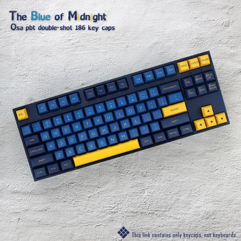 OSA KEYCAP vidurnakčio mėlyna PBT medžiaga, dviejų spalvų liejimo procesas ergonomiškas mechaninė klaviatūra gali būti taikomos