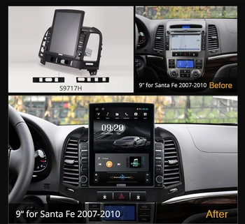 Ownice Octa 8Core Android 10.0 Automobilio Radijo forHyundai Santa Fe 2 2006 - 2012 GPS 2 Din Auto Stereo Grotuvas 4G LTE Tesla Stilius