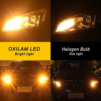 OXILAM P21W Canbus LED Klaidų Posūkio Signalo Lemputė 1156 BA15S BAU15S 7440 Led Lemputė Nr. Hyper Flash Automobilių Žibintai 2200K Gintaro 12V
