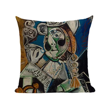 Pablo Picasso Žinomų Paveikslų, Pagalvėlė Apima Į Žvaigždėtą Naktį Siurrealizmas Abstraktaus Meno Pagalvėlė Padengti Smėlio Skalbiniai, Pagalvės Užvalkalą