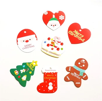 Pakavimo tags100 vnt./daug Naujų Korėja stiliaus mielas Santa Claus žymes Kalėdų lašas korteles, kalėdų dovanos, atvirukai apdaila