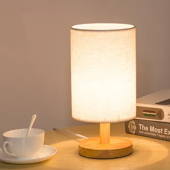 Paprastas modernus stalo lempa miegamasis tyrimą, naktiniai staleliai, lempa, medžio masyvo kūrybingi gimtadienio dovana naktį šviesos apdailos ES/JAV/UK kištukas