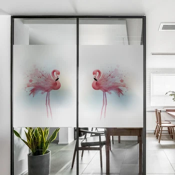 Pasirinktinis Dydis Flamingo Modelio Langų Plėvelė Vinilo Elektrostatinės Prigimties Lašas Laivybos Nuimamas Privatumo Apsaugos Atspalvis-Filmas