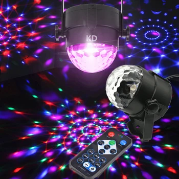 Patvarus LED RGB Magic Ball Light Praktiškas Daugiafunkcinis Nuotolinio Valdymo Etapo Poveikį Lempa DJ Disco Baras Šalis