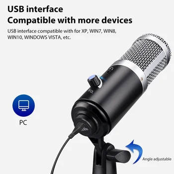 PC Transliacijos KTV Interviu Lossless USB Įkrovimo Trikojis Stovas Įrašymo Studijoje Konferencijos Stalo Kondensatoriaus Mikrofonas
