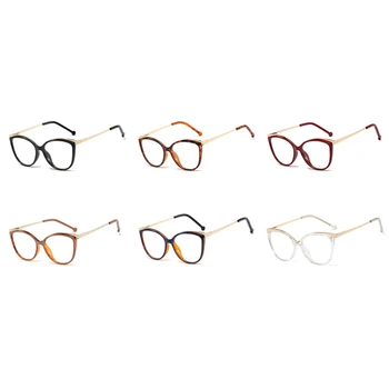 Peekaboo tr90 cat eye akiniai moterų mados skaidraus lęšio moteris, akiniai, optinė kadrų pusė metalo juoda skaidri