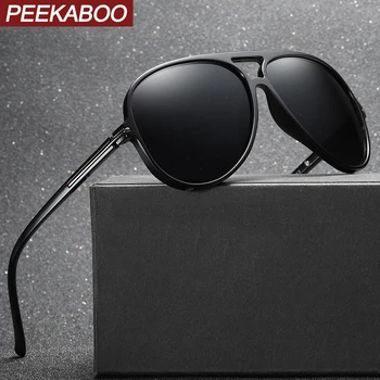Peekaboo tr90 poliarizuoti akiniai nuo saulės vyrams klasikiniai 2019 m. vasarą ruda juoda poliarizuoti saulės akiniai vyrams, dovanų vairavimo TAC1.1
