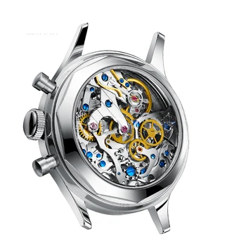 Pilotas 1963 Chronograph Watch Vyrų Žuvėdra St1901 Judėjimo Panda Dial Retro Oro Pajėgų Akrilo Laikrodis Gulbės Kaklo Reloje Hombre