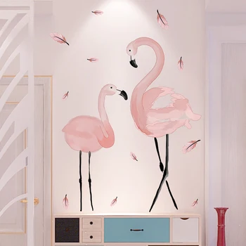 Pink Flamingo Sienų Lipdukai PVC Medžiagos, 