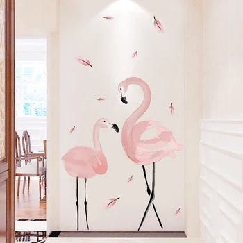 Pink Flamingo Sienų Lipdukai PVC Medžiagos, 