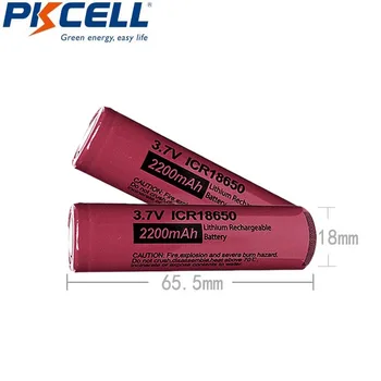 PKCELL Prekės ženklo li-ion 18650 baterija 3.7 v 2200 mAh ICR18650 Ličio Akumuliatoriai, žibintuvėlis 18650 Baterija Pack 