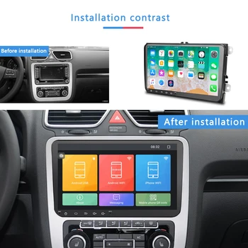 Podofo 2din automobilio radijo Android 8.1 Multimedijos Grotuvas GPS navigacija, WIFI RCA Stereo VW Volkswagen Golf Skoda Seat Auto radijas