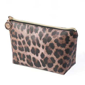 Ponios Leopard Makiažas Didelės Talpos, Multi-Funkcija Kosmetikos Krepšys Saugojimo Krepšys Nešiojamų Sankabos Krepšys