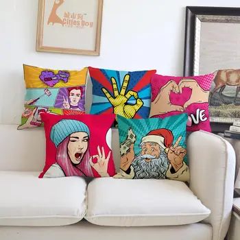 Pop art, Animacinį personažą pagalvėlė padengti Pagalvės, patalynė iliustracija Darbai Namuose, sofos Dekoravimas dekoratyvinės pagalvėlės apima Užvalkalas