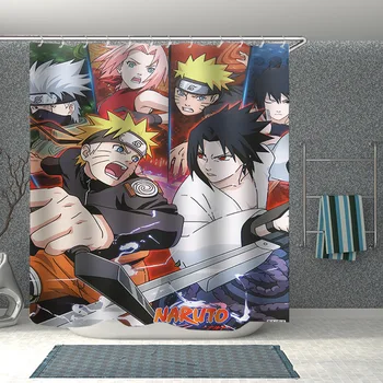 Populiarus Anime Naruto 3D Spausdinimo Poliesterio Audinio Dušo Užuolaidos Vonios Užuolaidų Vandeniui Kablys Vonios Užuolaidų 07
