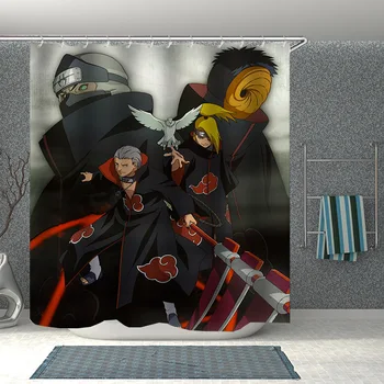 Populiarus Anime Naruto 3D Spausdinimo Poliesterio Audinio Dušo Užuolaidos Vonios Užuolaidų Vandeniui Kablys Vonios Užuolaidų 07