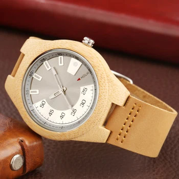 Prabangių Medžio Laikrodžiai Moterims Top Brand Mens Watch Unikalus Laikrodis PU Odos Juosta Kvarcinis Analoginis Mediniai Laikrodžiai Relogio Masculino