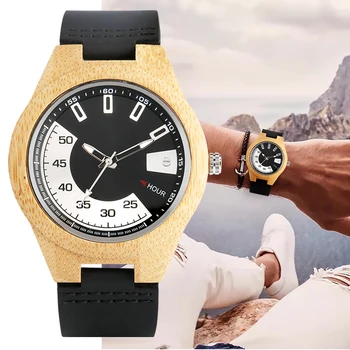 Prabangių Medžio Laikrodžiai Moterims Top Brand Mens Watch Unikalus Laikrodis PU Odos Juosta Kvarcinis Analoginis Mediniai Laikrodžiai Relogio Masculino