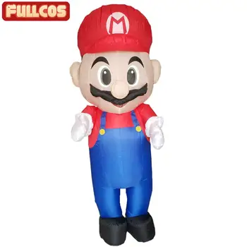Pripučiami Mario Kostiumas Super Mario Fancy Dress Suaugusiems Halloweeen Šalies Karnavalas Cosplay Apranga Talismanas Susprogdinti Kostiumas