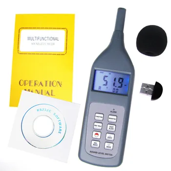Profesionalių rankinių Skaitmeniniai Belaidžiai Garso Triukšmo Lygio Matuoklis Testeris 30~130dB Diapazonas + CD Programinė įranga ir USB Bluetooth