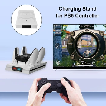 PS5 Valdytojas, Kroviklis, LED Dual USB Krovimo Doko Stotis Nuimamas Įkrovimo lizdas Stovėti Playstation 5 Wireless Gamepad Naujas