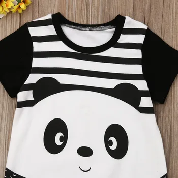 Pudcoco Naujagimį Berniuką Mergina Drabužius Animacinių Filmų Panda Print Medvilnės Romper Jumpsuit Vientisas Apranga Playsuit Drabužiai