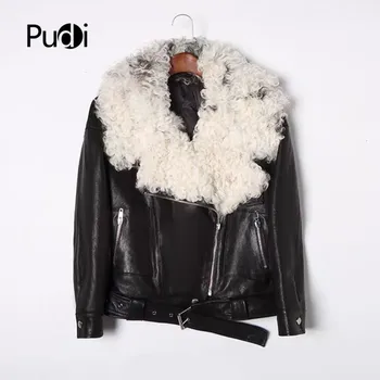 Pudi moterų originali odinė striukė nekilnojamojo vilnos, kailio paltai, žiemą šiltas paltas, paltai TX907