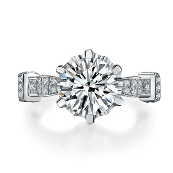 Puikus 3Ct Diamond Vestuvių Žiedai Moterims, Platinos 950 Vestuvinis Žiedas Dovana Jai