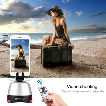 PULUZ Elektroninių 360 Laipsnių Sukimosi Panoraminis Trikojo Galva Sukasi Visos Head & Nuotolinio valdymo pultelis, dėl GoPro Išmanųjį telefoną DSLR（Raudona）