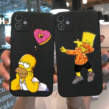 PUNQZY Minkštos TPU Mielas Telefono dėklas Skirtas Apple iPhone 12 PRO MAX XR 11 XS SE 2020 m. 7 Homeras J Simpson Juokinga Bart Simpson Coque Animacinių filmų