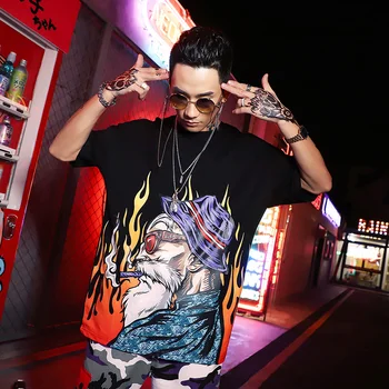 Pusė rankovės Marškinėliai Vyrams Japonų stiliaus vyras marškinėliai Harajuku Streetwear tshirts Atsitiktinis Hip-Hop Top Tees didmeninė vyrų drabužiai