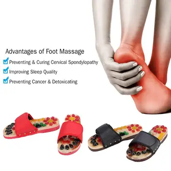 Pėdų Masažas Šlepetės 5Sizes Refleksoterapija Akupunktūra Kraujo Aktyvavimas Koja Atsipalaidavimo Massager Batai Pebble Stone Sandalai