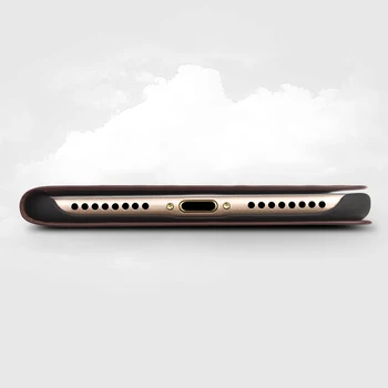 QIALIN Klasikinis Verslo Stiliaus Flip Cover for Apple iPhone 8 Mados Originali Odinis dėklas 