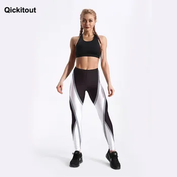Qickitout Seksualus Mados Formos Balta Aplink Spausdinti Moterų Fitneso Antblauzdžiai Moterims Treniruotės Mielas Elastinės Kelnės Lašas Laivybos