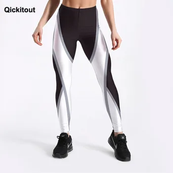 Qickitout Seksualus Mados Formos Balta Aplink Spausdinti Moterų Fitneso Antblauzdžiai Moterims Treniruotės Mielas Elastinės Kelnės Lašas Laivybos