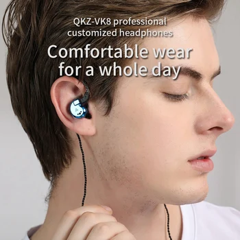 QKZ Vk8 In-Ear 3.5 mm Laidinio Dinaminės Ausinės, 4 Vieneto Stebėsenos Lygio Triukšmo Mažinimo HIFI Ausines Telefonai
