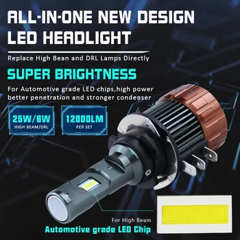 R8 CANBUS Ne Klaida/Mirgėjimo H15 Automobilio LED Žibintų Lemputės 12000Lm 6000K Dienos Metu naudojamos Šviesos DRLs Pakeisti Už A3 A6, Q7 EMS