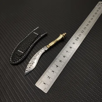 Rankinio kalimo Nerūdijančio Plieno Modelio Žalvario Mini Nešiojamieji Aštrių Key Chain Kišenėje Peilis Kišenėje Scimitar Laišką Atidarytuvas