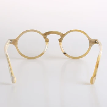 Rankų darbo šviesios spalvos, ragai rėmas paprastas taures už vyrus ir moteris, didelis didelis ovalo formos apvalus rėmo optinis trumparegystė akiniai akiniai nuo saulės