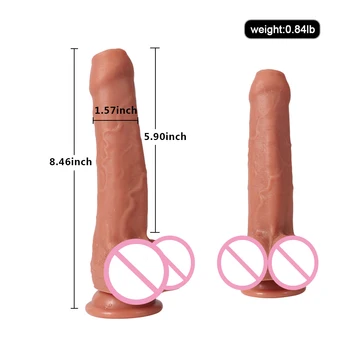 Realus Apyvarpės Blizgesys Dildo Su siurbtuko Minkštas Safty Medžiagos Big Penis Strapon Moterų Masturbacija Sekso Žaislas, skirtas 2020 m. Moteris