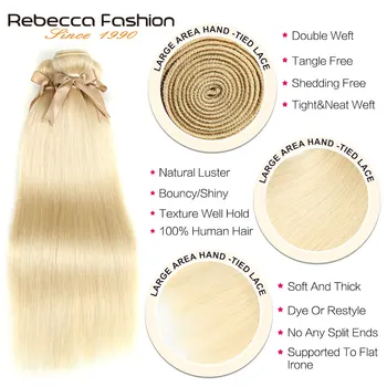Rebecca Mados 613 Medaus Ryšulėlius Trumpauodegės Tiesūs Plaukai, Brazilijos Plaukų Pynimas Ryšulių Remy Plaukų priauginimas 10 26 Cm