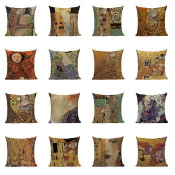 Retro Abstrakčiai Mesti Pagalvių Užvalkalai Gustav Klimt Imperatorienė Pagalvėlių Apvalkalus, Aliejus, Tapyba, Dekoratyvinės Pagalvėlės Sofos Pagalvės Atveju Kissen